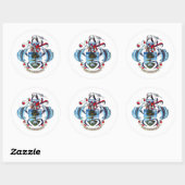 Sticker Rond Armoiries des Seychelles (Feuille)