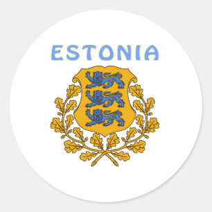 Sticker Rond Armoiries D'ESTONIE