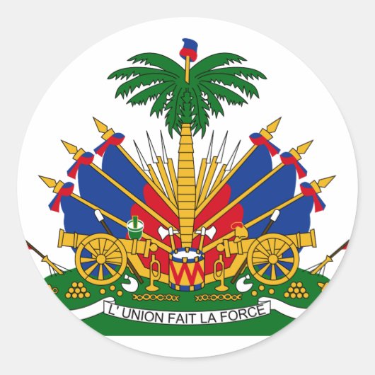 Sticker Rond Armoiries D'Haïti (Devant)