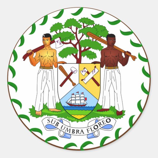 Sticker Rond Armoiries du Belize (Devant)