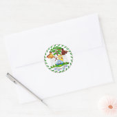 Sticker Rond Armoiries du Belize (Enveloppe)
