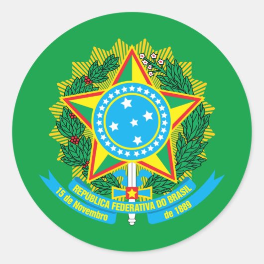 Sticker Rond Armoiries du Brésil (Devant)