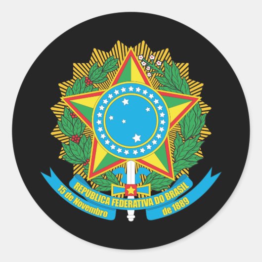 Sticker Rond Armoiries Du Brésil (Devant)