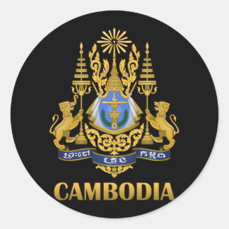 Sticker Rond Armoiries Du Cambodge