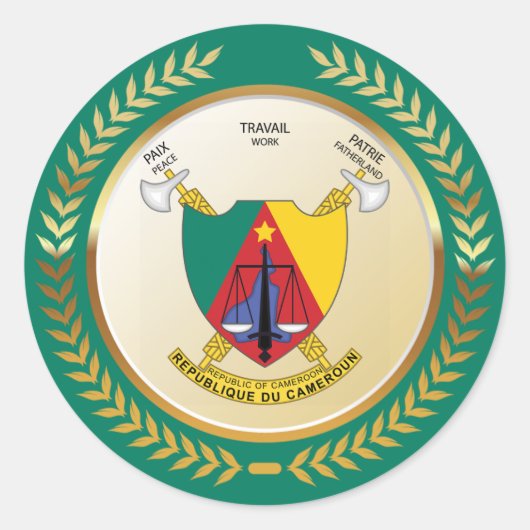 Sticker Rond Armoiries du Cameroun (Devant)