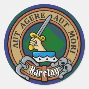Sticker Rond Armoiries du clan Barclay sur tartan