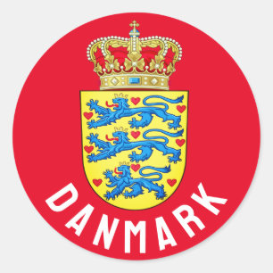 Sticker Rond Armoiries du Danemark