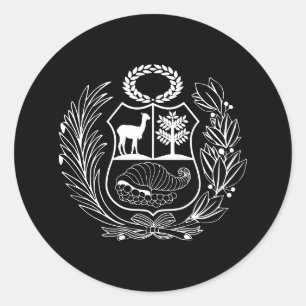 Sticker Rond Armoiries du Drapeau du Pérou