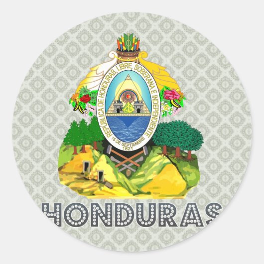 Sticker Rond Armoiries du Honduras (Devant)