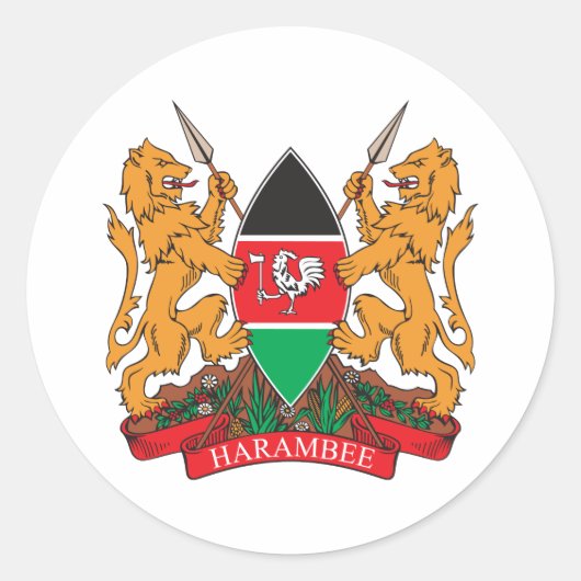 Sticker Rond Armoiries Du Kenya (Devant)