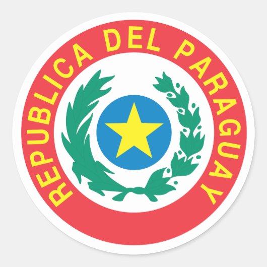 Sticker Rond Armoiries du Paraguay (Devant)