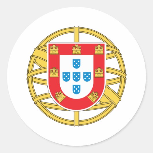 Sticker Rond Armoiries Du Portugal (Devant)