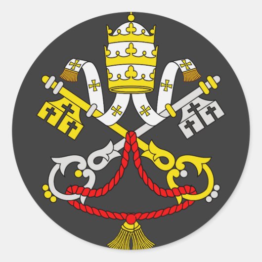 Sticker Rond Armoiries du Vatican (Devant)