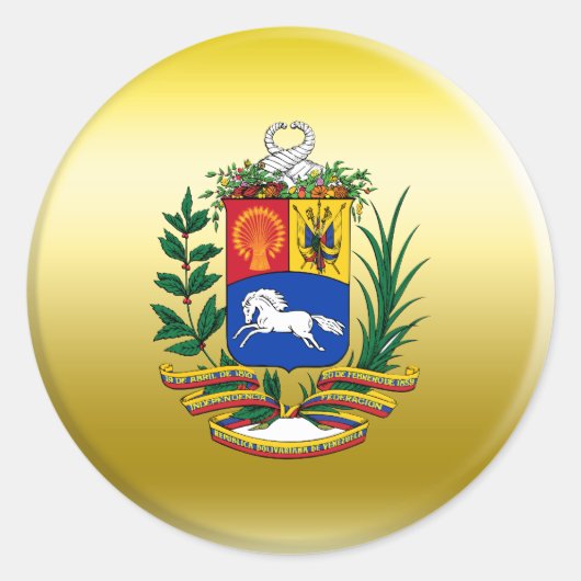 Sticker Rond Armoiries du Venezuela (Devant)