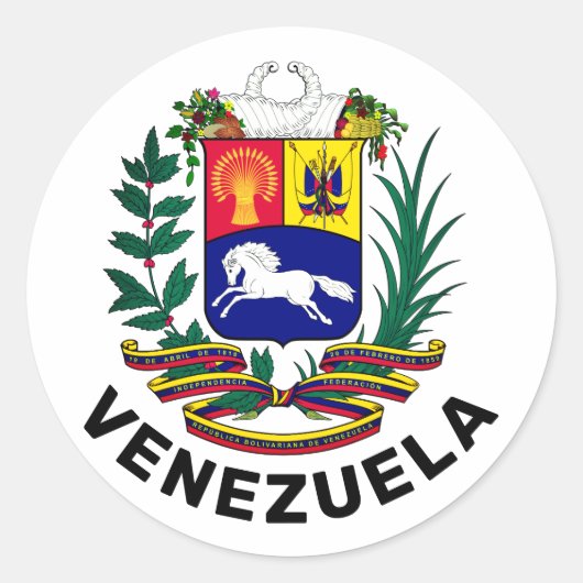 Sticker Rond Armoiries du Venezuela (Devant)