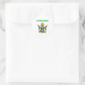 Sticker Rond Armoiries Du Zimbabwe (Sac)