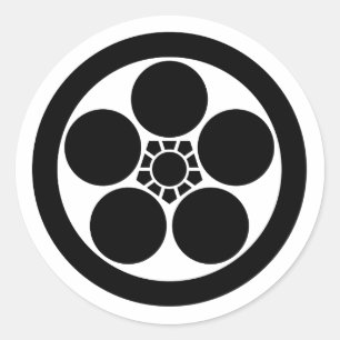 Sticker Rond [Armoiries familiales] Fleur de prunier (Umebachi)