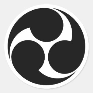 Sticker Rond [Armoiries familiales] Mitsu-domoe tournant à gauc