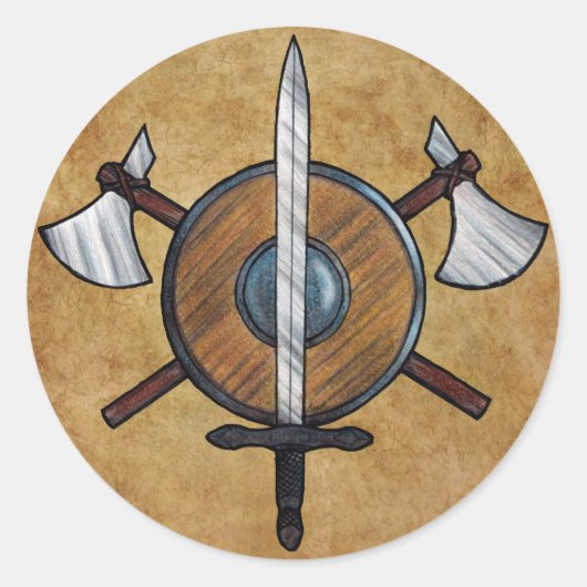 Sticker Rond Armoiries médiévales (Devant)