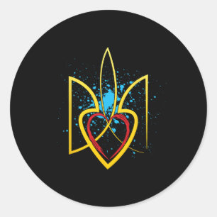 Sticker Rond Armoiries nationales de l'Ukraine ukrainien Kiev H