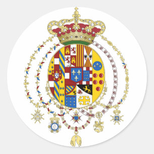 Sticker Rond Armoiries royaume de deux sicilies Officiel Italie