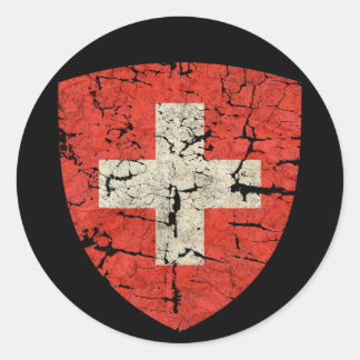 Sticker Rond Armoiries suisses, en détresse