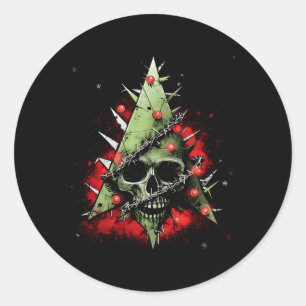 Sticker Rond Armoniser les contrastes : sapin de Noël rencontre