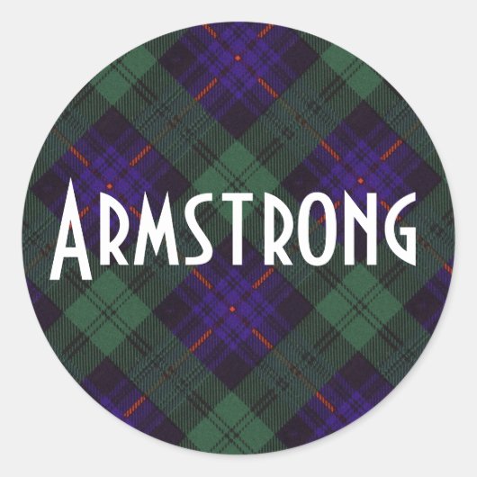 Sticker Rond Armstrong clan Plaid Scottish tartan (Devant)
