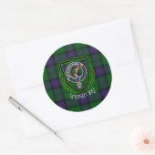 Sticker Rond Armstrong Scottish Clan Tartan & Crest (Enveloppe)