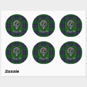Sticker Rond Armstrong Scottish Clan Tartan & Crest (Feuille)