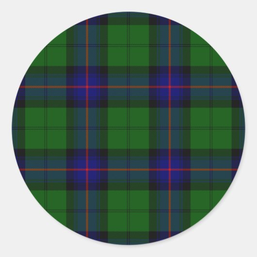 Sticker Rond Armstrong tartan bleu et vert plaid (Devant)