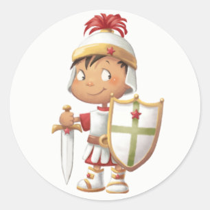 Sticker Rond Armure de Dieu - Garçon