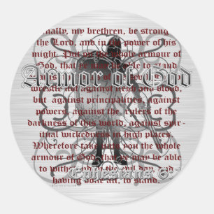Sticker Rond Armure de soldat de Dieu