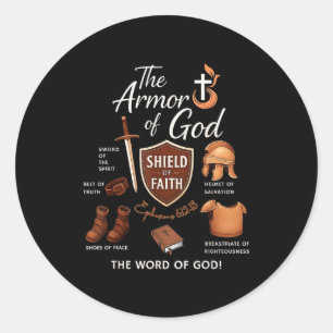 Sticker Rond Armure d'Éphésiens Dieu Écriture Bataille