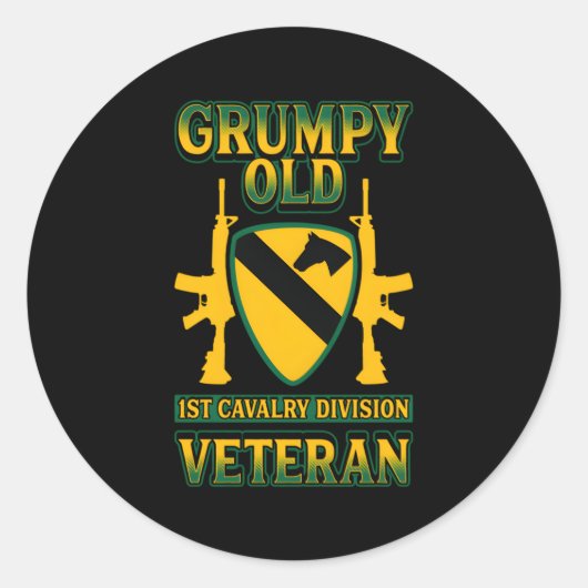 Sticker Rond Army1St Cavalry Division La Première Équipe De L'A (Devant)