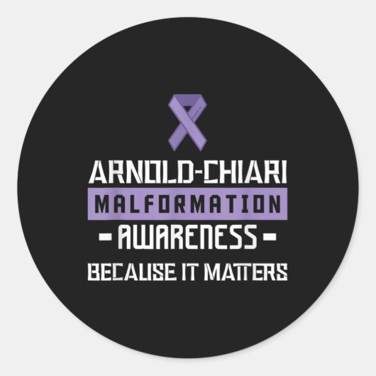 Sticker Rond Arnold Chiari Malformation Guerrier S Sensibilisat (Devant)