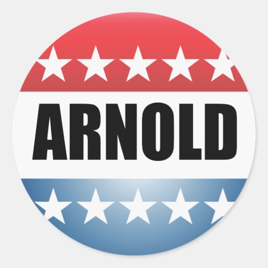 STICKER ROND ARNOLD SCHWARZENEGGER (Devant)