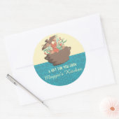 Sticker Rond Arômes éclatants cuisine pot chef carte de restaur (Enveloppe)