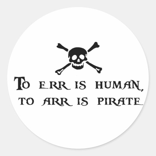 Sticker Rond Arr est un pirate (Devant)