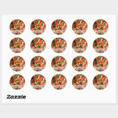 Sticker Rond ARRANGEMENT D'AUTOMNE ~ Scellants/autocollants d'e (Feuille)
