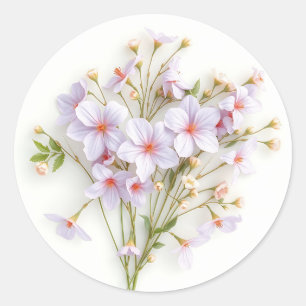 Sticker Rond Arrangement fleur sauvage dans les tons pastel dou