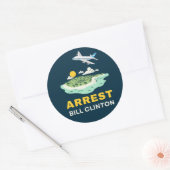 Sticker Rond Arrestation de Bill Clinton Epstein (Enveloppe)