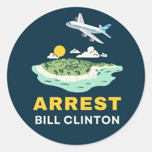 Sticker Rond Arrestation de Bill Clinton Epstein