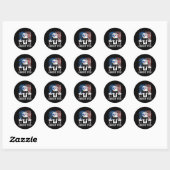 Sticker Rond Arrestation du drapeau américain Trump 2024 (Feuille)