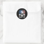 Sticker Rond Arrestation du drapeau américain Trump 2024 (Sac)