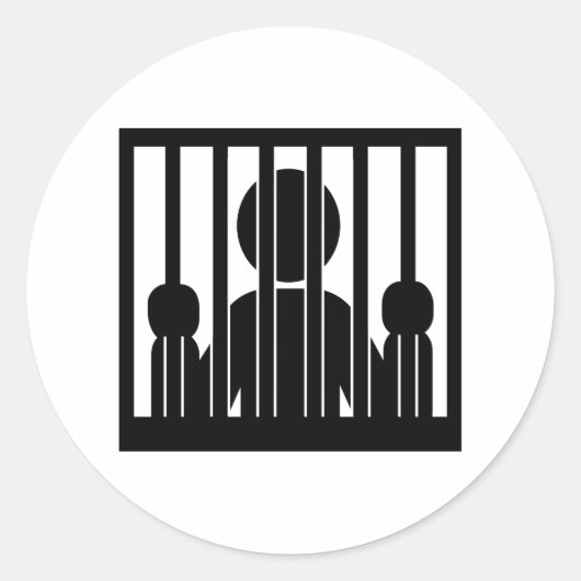 Sticker Rond Arrestation en prison (Devant)