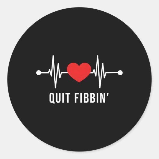 Sticker Rond Arrêter Fibbin Infirmière Médicale de fibrillation (Devant)
