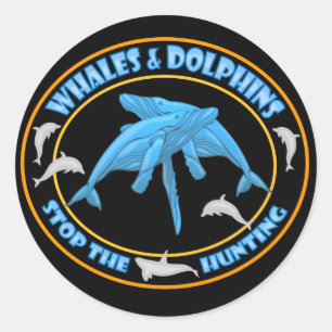 Sticker Rond Arrêter la chasse aux baleines