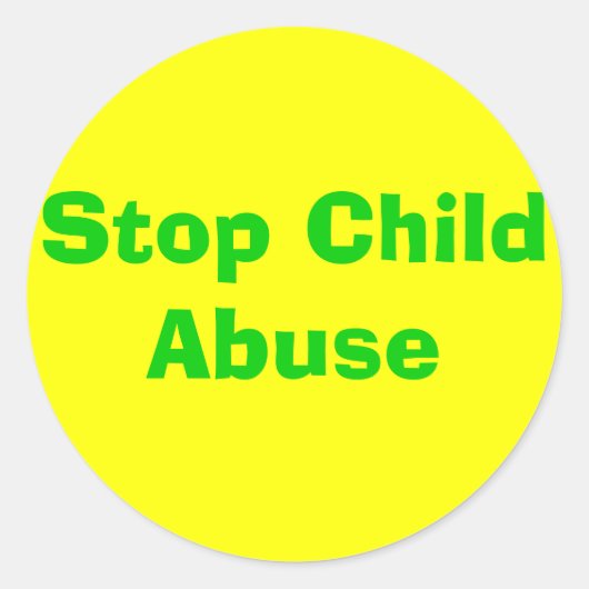 Sticker Rond Arrêter la maltraitance infantile (Devant)