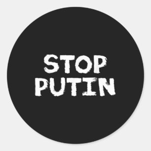 Sticker Rond Arrêter la manifestation anti-guerre de Poutine
